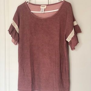 PinkBlush Ruffle Sleeve Maternity Top